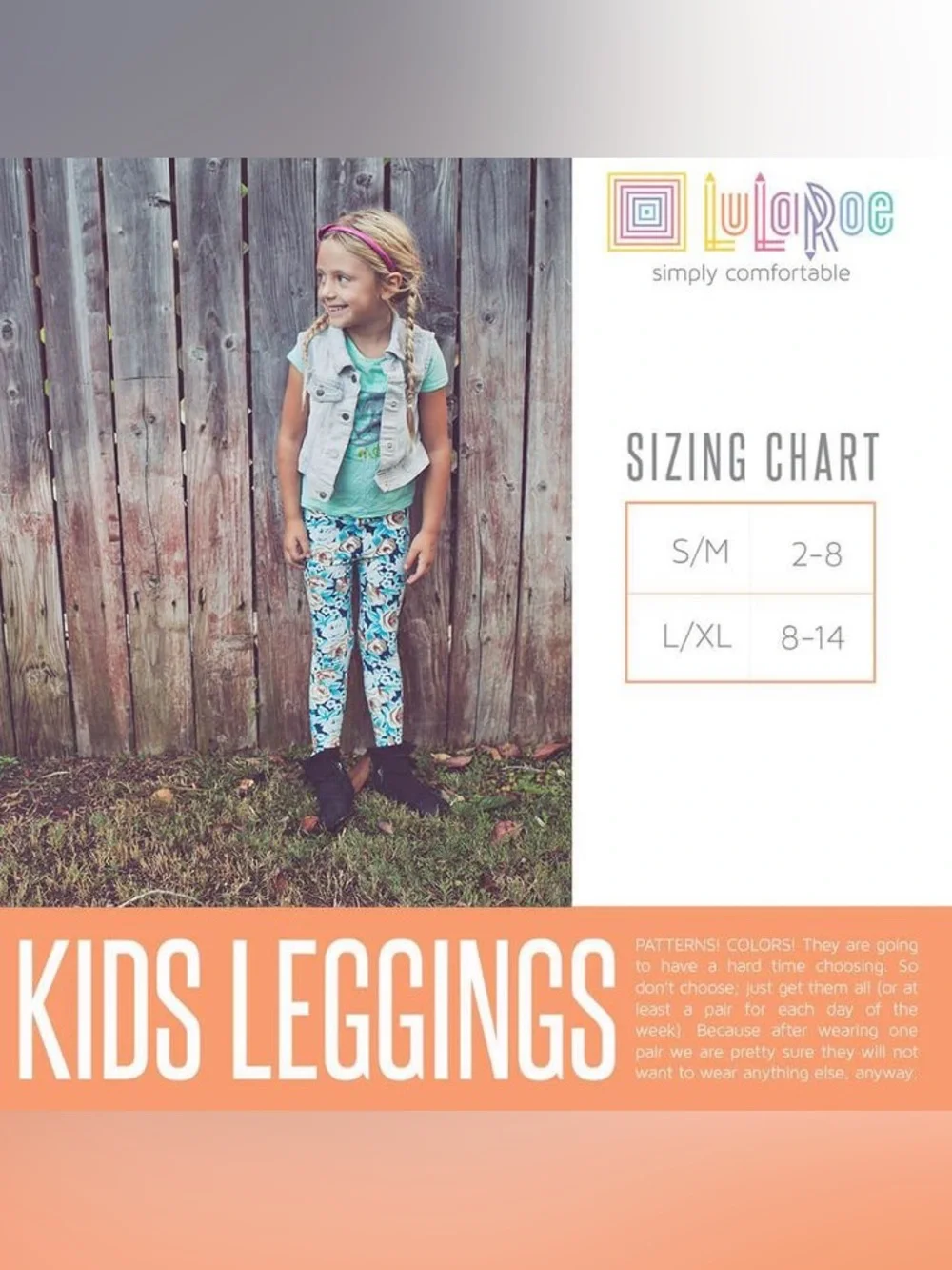LuLaRoe Kid’s Mixed Color Leggings Pack of 4 - Black, Rust, Floral & Abstract